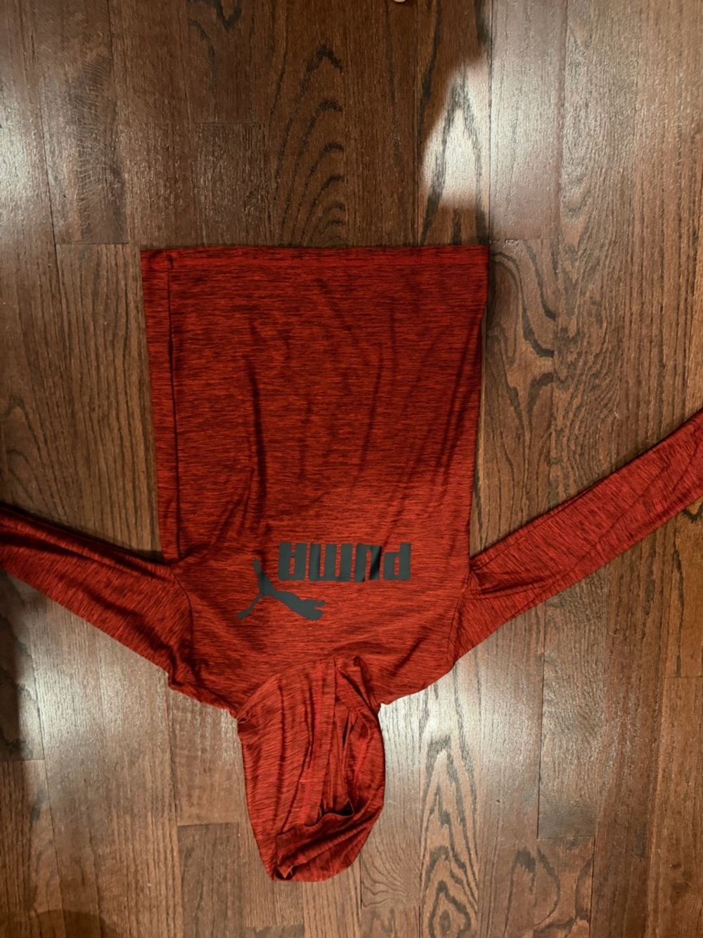 Puma Heathered Red Logo Hooded Pullover